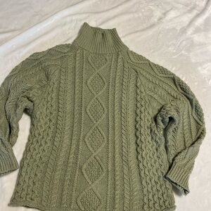 Green Fear of  God Essentials Cable Knit Turtleneck